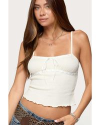 Edikted - Misty Lacey Textured Tank Top - Lyst