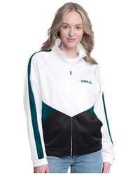G-III 4Her by Carl Banks - White/midnight Green Philadelphia Eagles Rally Rhinestone Full-zip Track Jacket - Lyst