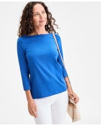 Style & Co. - Pima Cotton 3/4-sleeve Boat-neck Top - Lyst