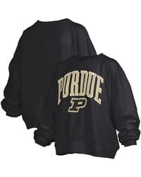 Pressbox - Purdue Boilermakers Janise Arch Over Logo Waist Length Oversized Pullover Sweatshirt - Lyst
