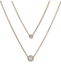 DKNY - Gold-tone Crystal & Color Inlay Layered Pendant Necklace - Lyst