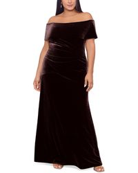 Xscape - Plus Size Off-the-shoulder Velvet A-line Gown - Lyst