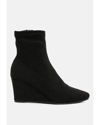 LONDON RAG - Yara Microfiber Wedge Sock Boots - Lyst