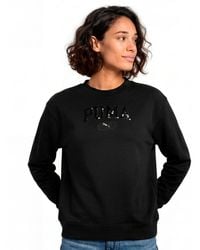 PUMA - Ess Elevated Sequin Pullover Sweatshirt - Lyst