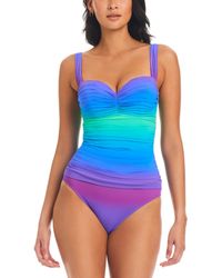 Bleu Rod Beattie - Heat Of The Moment Shirred Bandeau One-piece Swimsuit - Lyst