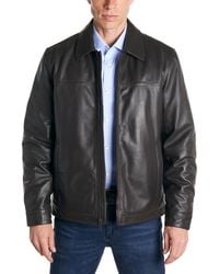 Perry Ellis - Classic Leather Jacket - Lyst