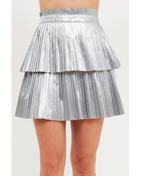 Endless Rose - Shiny Pu Pleated Mini Skirt - Lyst