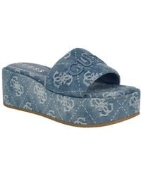 Guess - Bintai Platform Slide Wedge Sandals - Lyst