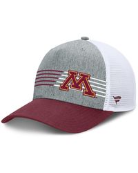Fanatics - Heather Gray/maroon Minnesota Golden Gophers Profile Trucker Adjustable Hat - Lyst