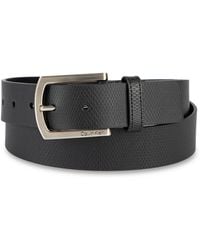 Calvin Klein - Embossed Leather Dress Belt - Lyst
