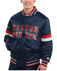 Starter - Distressed Boston Red Sox Home Game Satin Full-snap Varsity Jacket - Lyst