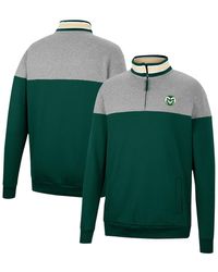 Colosseum Athletics - Heathered Gray And Green Colorado State Rams Be The Ball Quarter-zip Top - Lyst