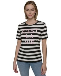 Karl Lagerfeld - C'est La Vie Striped Tee - Lyst