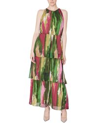 Donna Ricco - Printed Sleeveless Tiered Maxi Dress - Lyst