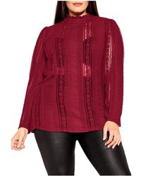 City Chic - Plus Size Paneled Lace Top - Lyst