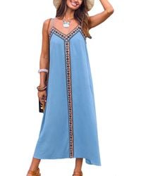 CUPSHE - Let It Slide Blue Maxi Beach Dress - Lyst