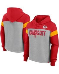 Fanatics - Heather Gray/red Kansas City Chiefs Bold Play Call Pullover Hoodie - Lyst