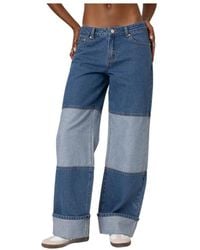 Edikted - Lindsey Two Tone Cuffed Jeans - Lyst