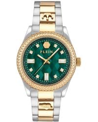 Philipp Plein - Queen Crystal Two-tone Stainless Steel Bracelet Watch 38mm - Lyst
