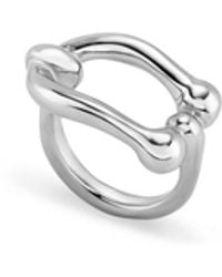 Uno De 50 - Link Shaped Metal Alloy Ring - Lyst
