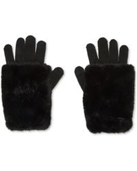 Steve Madden - Faux-fur-cuff Cozy Knit Gloves - Lyst