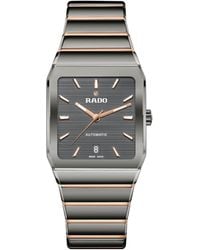 Rado - Swiss Automatic Anatom Rose Gold Pvd Stainless Steel & Gray Ceramic Bracelet Watch 33mm - Lyst