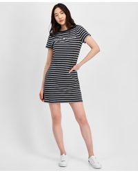 Tommy Hilfiger - Striped Logo Short-sleeve T-shirt Dress - Lyst