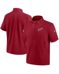Nike - Arizona S Sideline Coach Short Sleeve Hoodie Quarter-zip Jacket - Lyst
