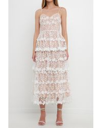 Endless Rose - Crochet Layered Midi Dress - Lyst