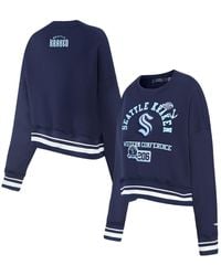 Pro Standard - Deep Sea Blue Seattle Kraken Area Code Cropped Pullover Sweatshirt - Lyst