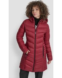 DKNY - Zip-front Long Coat - Lyst