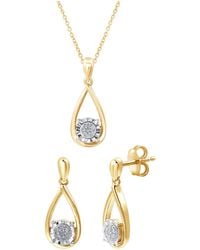 Macy's - 2-pc. Set Diamond Teardrop Pendant Necklace & Matching Stud Earrings (1/6 Ct. T.w. - Lyst
