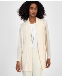 Anne Klein - Sequin Open-front Long-sleeve Cardigan - Lyst