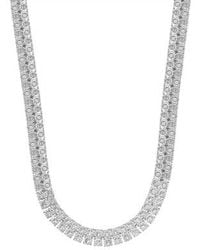 Macy's - Diamond Double Row Necklace 1 Ct. T.w. In Sterling Or 14k Gold Plated - Lyst