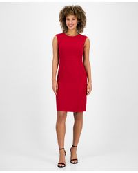 Kasper - Sleeveless Seamed Waist Sheath Dress - Lyst