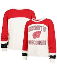 '47 - Wisconsin Badgers Double Header Curve Raglan Long Sleeve T-shirt - Lyst