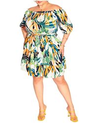 City Chic - Trendy Plus Size Summer Print Dress - Lyst