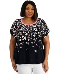 Tommy Hilfiger - Plus Size Ditsy Doodle Printed Crewneck Top - Lyst