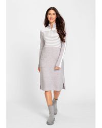 Olsen - Long Sleeve 1/4 Zip Mock Neck Sweater Dress - Lyst