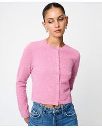 French Connection - Fcuk Tinsel Knit Slim Long Sleeves Cardigan Sweater - Lyst
