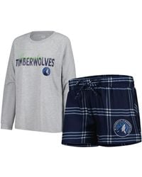 Concepts Sport - 2-piece Minnesota Timberwolves Petition Long Sleeve Top And Shorts Set - Lyst
