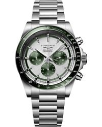 Longines - Swiss Automatic Chronograph Conquest Stainless Steel Bracelet Watch 42mm - Lyst
