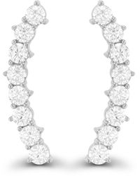 Macy's - Cubic Zirconia Pave Curved Ear Climbers - Lyst