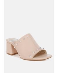Rag & Co - Lomela Stud Embellished Block Heel Mules - Lyst
