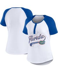 WEAR by Erin Andrews - Florida Gators Baseball Logo Raglan Henley T-shirt - Lyst