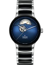 Rado - Swiss Automatic Centrix Open Heart Black Ceramic & Stainless Steel Bracelet Watch 40mm - Lyst