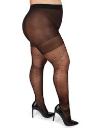 Memoi - Pindot Sheer Curvy Control Top Tights Mm-2301 - Lyst