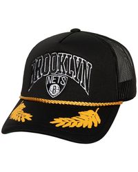 Mitchell & Ness - Brooklyn Nets Hardwood Classics Gold Leaf Mesh Trucker Snapback Hat - Lyst