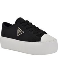 Guess - Joezi Triangle Logo Platform Lace-up Sneakers - Lyst