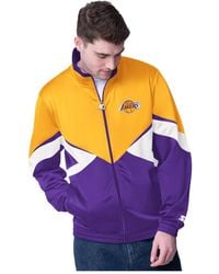 Starter - Gold/purple Los Angeles Lakers Rush Applique Full-zip Track Jacket - Lyst
